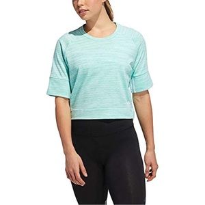 Adidas Sport to Street Cropped High Low Tee Size XL Turquoise/Mint